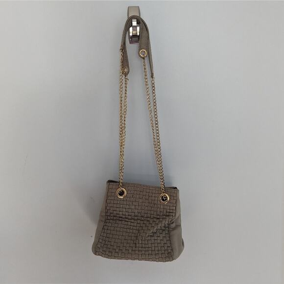 VintageWomen's Inge Christopher Braided Purse Shoulder Bag Taupe Grey Quilted - Picture 4 of 10